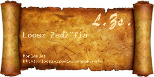 Loosz Zsófia névjegykártya